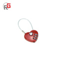 Mini travel metal combination love heart shape luggage pad lock